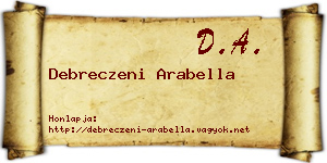 Debreczeni Arabella névjegykártya